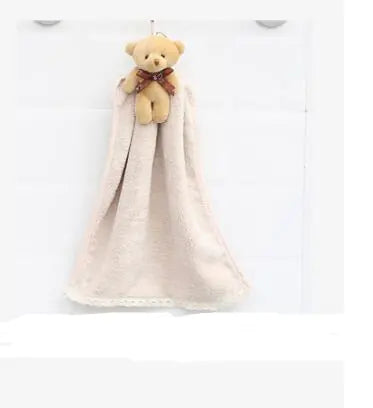 Bear Coral Fleece Hand Towel