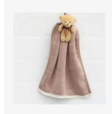 Bear Coral Fleece Hand Towel